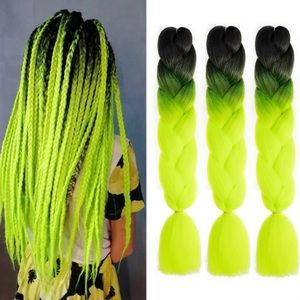 Black and Green Ombré Hair Extensions